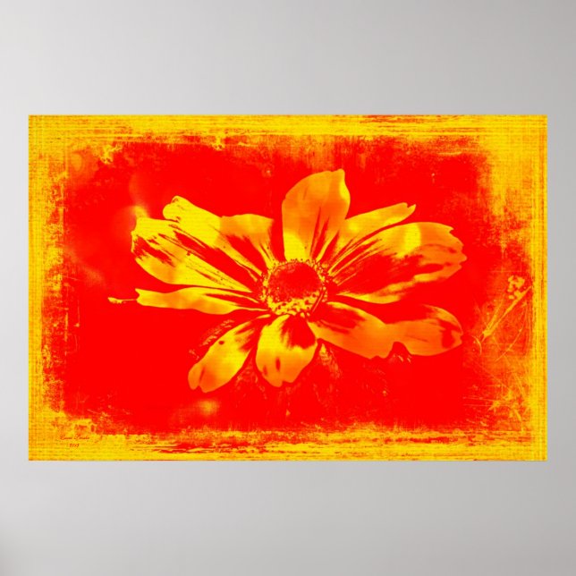 Schwarz-Mit Augen Susan Wildblume - Digitale Kunst Poster (Vorne)