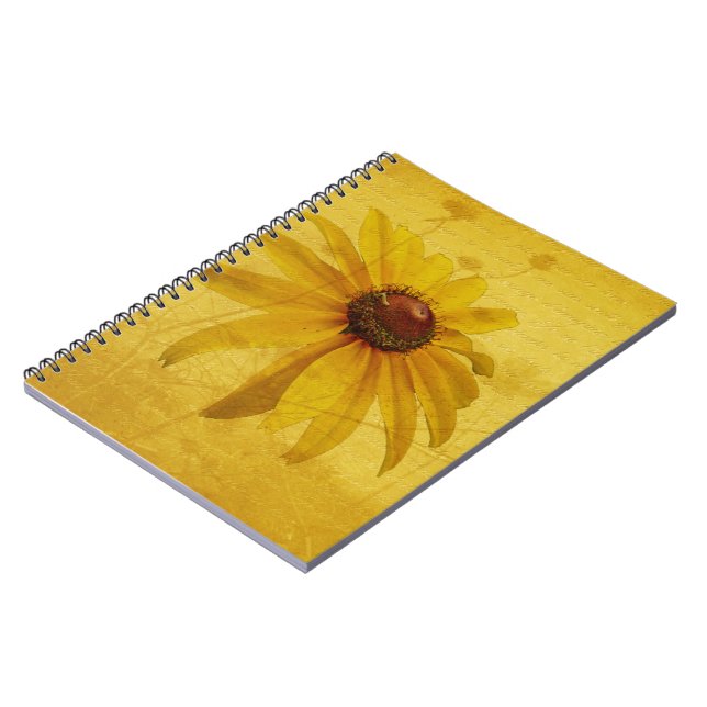 Schwarz-Mit Augen Susan Wildblume & Quotation Notizblock (Linke Seite)