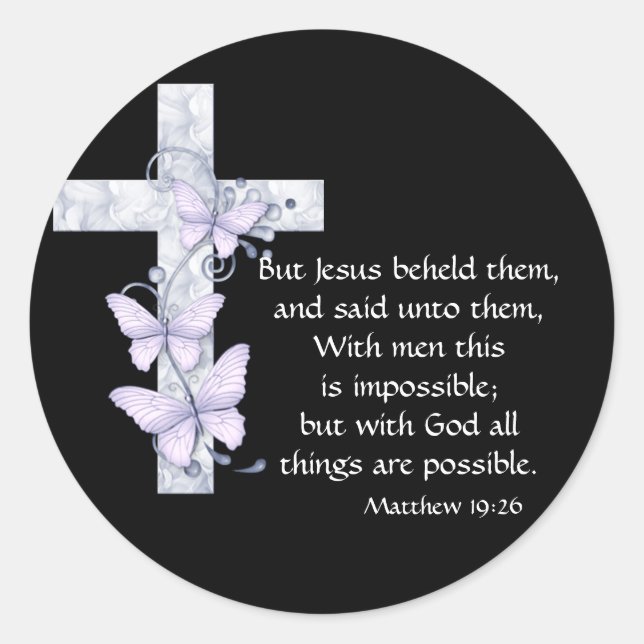 Schwarz mit Blue Cross & Butterfly Stickers (Vorderseite)