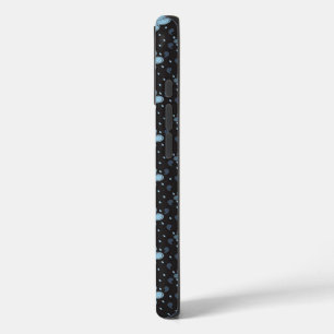 Schwarz mit Blue Paisley Blume iPhone 16 Fall Hülle