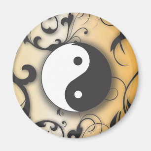 Schwarz mit Bronze Yin & Yang mit Rollen Magnet
