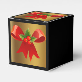 Schwarz mit Brushgold und Red Bow Fevor Box Geschenkschachtel