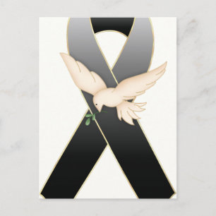 Schwarz mit "Docht Ribbon Awareness Postkarten" Postkarte