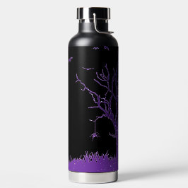 SCHWARZ MIT DUNKELVIOLETTEN HALLOWEEN-BAUMSPINNEN TRINKFLASCHE