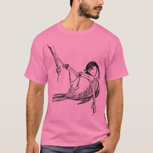 Schwarz-Mit einer Kappe bedeckter Chickadee T-Shirt