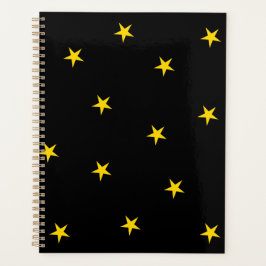 Schwarz mit gelben Sternen Planer