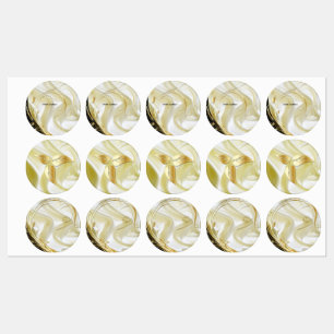 Schwarz mit Gold auf Champagnerseide Etiketten