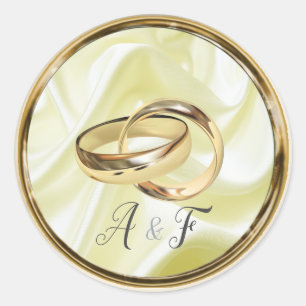 Schwarz mit Gold auf Champagnerseide Runder Aufkleber