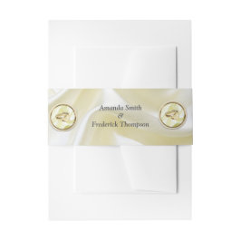 Schwarz mit Gold auf Seidenstruktur Einladungsbanderole