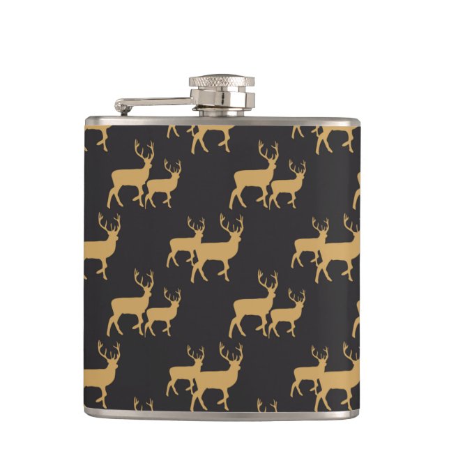 SCHWARZ MIT GOLD CHRISTMAS REINDEIN FLACHMANN (Vorderseite)