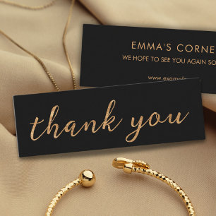 Schwarz mit Gold Danke Business Card Mini Visitenkarte