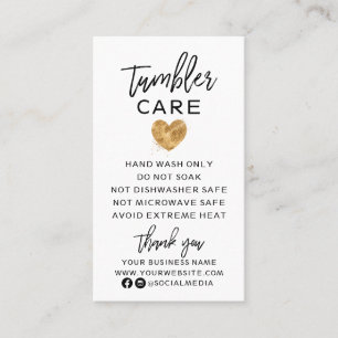 Schwarz mit Gold Heber Tumbler Care Business Card Visitenkarte