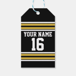 Schwarz mit Gold White Stripes Team Jersey Geschenkanhänger