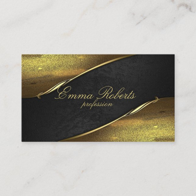 Schwarz mit Golddetails Visitenkarte (Vorderseite)