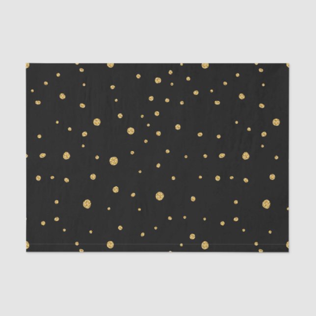 Schwarz mit goldenen Punkten Seidenpapier (Vorderseite)
