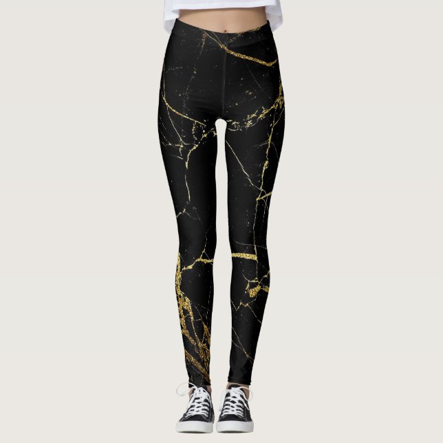 Schwarz mit goldfarbenen Leggings (Vorderseite)