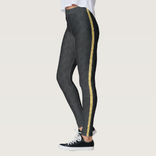 Schwarz mit goldStreifen Leggings