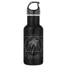 Schwarz mit grauem Logo Wasserflasche