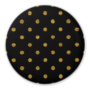 Schwarz mit Imitaten Foil Polka Dots Modern Keramikknauf