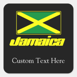 Schwarz mit jamaikanischer Flagge Quadratischer Aufkleber