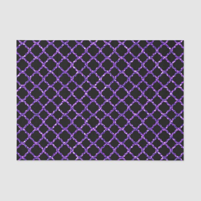 SCHWARZ MIT LILA GLITZER AUSSEHEN SEIDENPAPIER (Vorderseite)