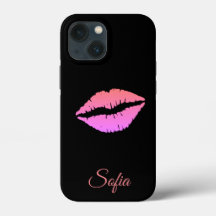 Schwarz mit Lips iPhone Namen Anpassung Abdeckung.
