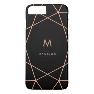Schwarz mit modernen Imitate Rose Goldenes geometr Case-Mate iPhone Hülle