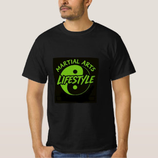 SCHWARZ MIT NEON GREEN LETTERING MARTIAL T-Shirt