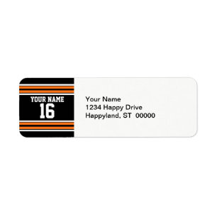Schwarz mit Orange White Stripes Team Jersey