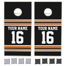 Schwarz mit Orange White Stripes Team Jersey