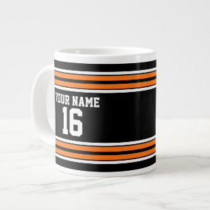 Schwarz mit Orange White Stripes Team Jersey Jumbo-Tasse