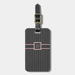 Schwarz mit Pink Pinstripes Gepäckanhänger