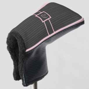 Schwarz mit Pink Pinstripes Putter Abdeckung Golf Headcover