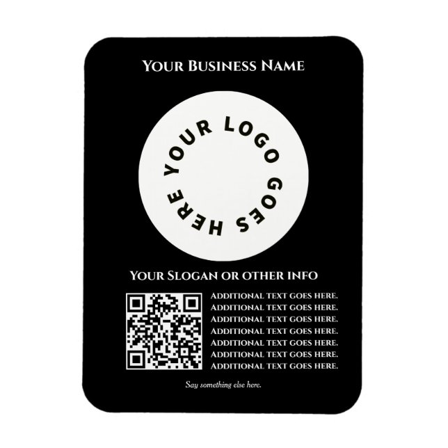 Schwarz mit QR-Code fügen Sie Ihren eigenen Text u Magnet (Vertikal)