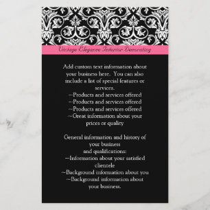 Schwarz mit rosa Leidenschaft Damask Flyer