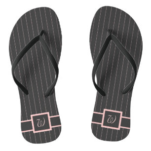 Schwarz mit rosa Pinstripes Flip Flops
