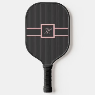 Schwarz mit rosa Pinstripes Pickleball Schläger