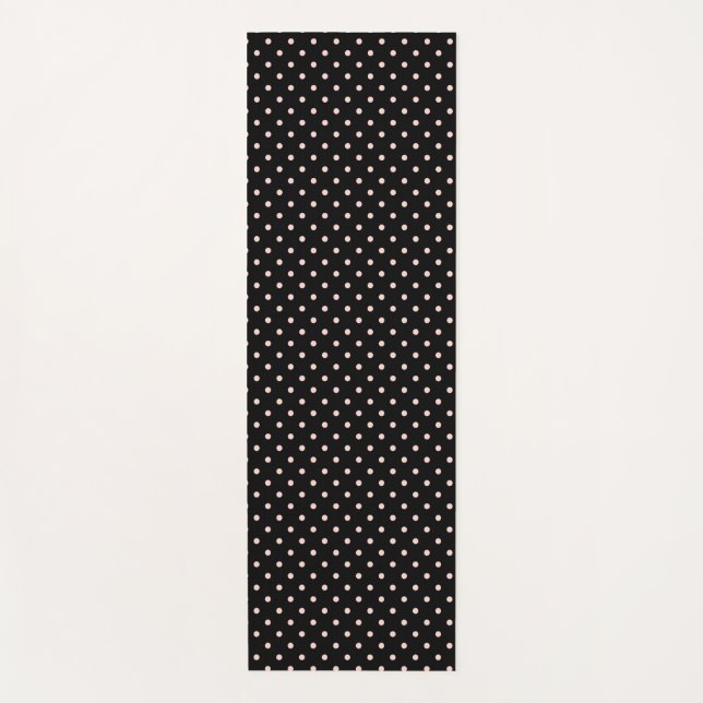 Schwarz mit rosa Polka Dots Yogamatte (Vorderseite)