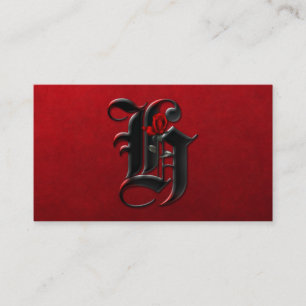 Schwarz mit Rote Rosen Erste H Goth Business Card Visitenkarte