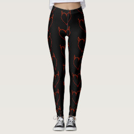 Schwarz mit Roten Hornhaut Leggings
