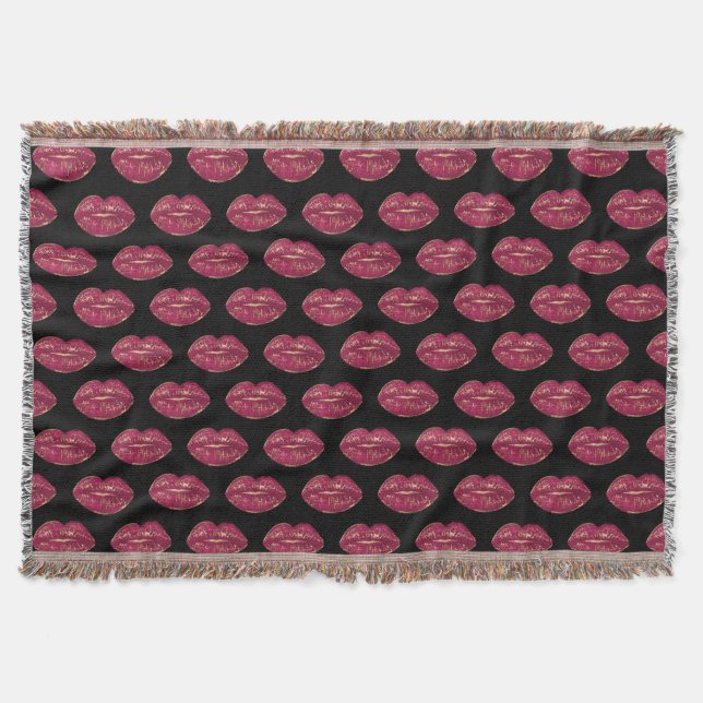 Schwarz mit roten Lippen Decke (Vorderseite)
