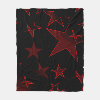 Schwarz mit roten Sternen Fleece Blanket