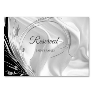 Schwarz mit Silber auf der Reservierten Karte für 