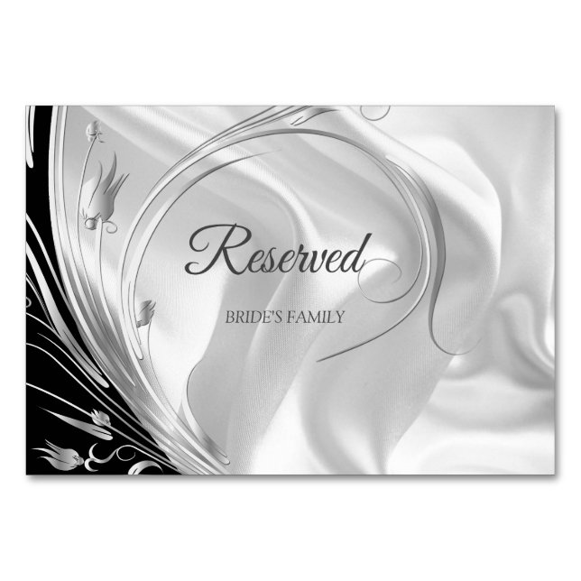 Schwarz mit Silber auf der Reservierten Karte für  (Vorderseite)