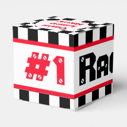 Schwarz mit weißem Karo Geschenkschachtel