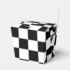 Schwarz mit weißem Quadrat Muster Kleine Ausfahrt Geschenkschachtel