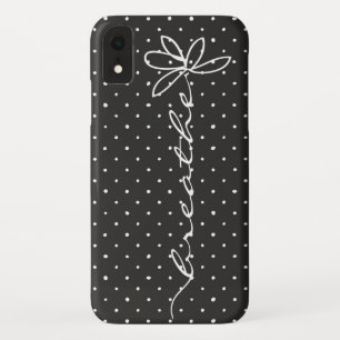 Schwarz mit weißen Polka-Punkten atmen Case-Mate iPhone Hülle