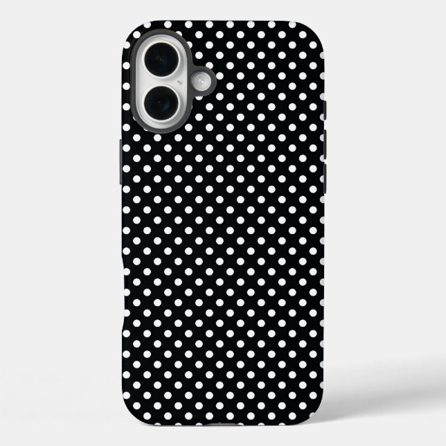 Schwarz mit weißen Polka-Punkten Case-Mate iPhone Hülle (Rückseite)