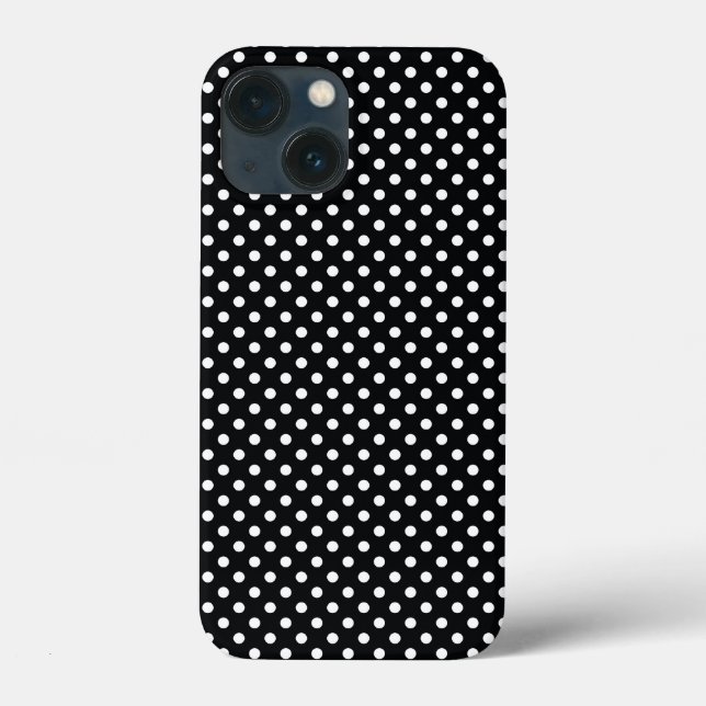 Schwarz mit weißen Polka-Punkten Case-Mate iPhone Hülle (Rückseite)