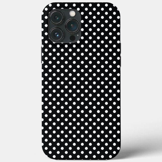 Schwarz mit weißen Polka-Punkten Case-Mate iPhone Hülle (Rückseite)